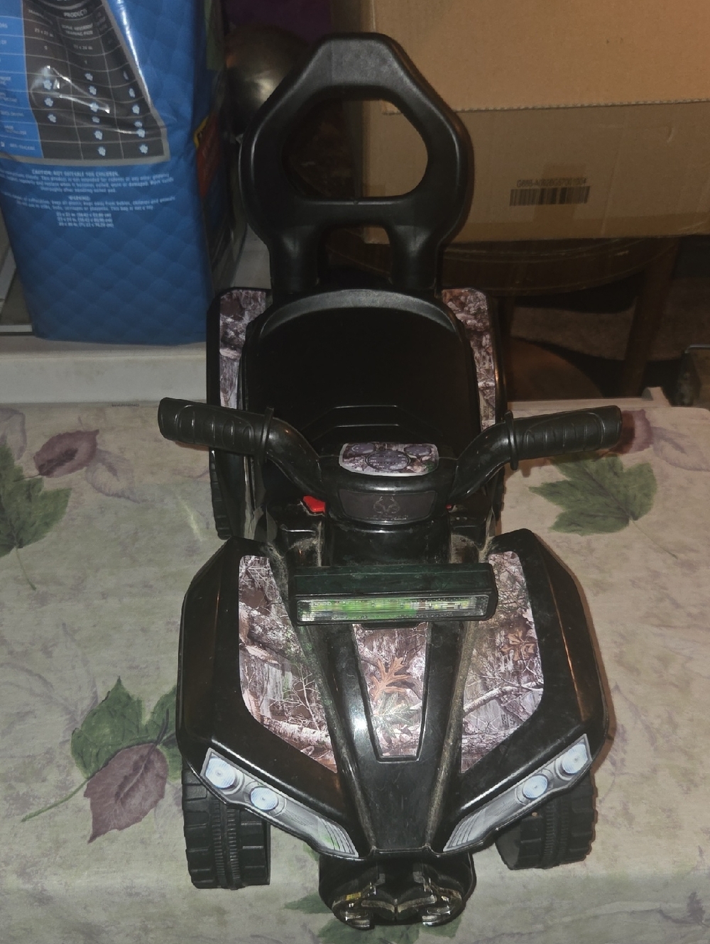 Kids Ride-On ATV Toy - Black Camo